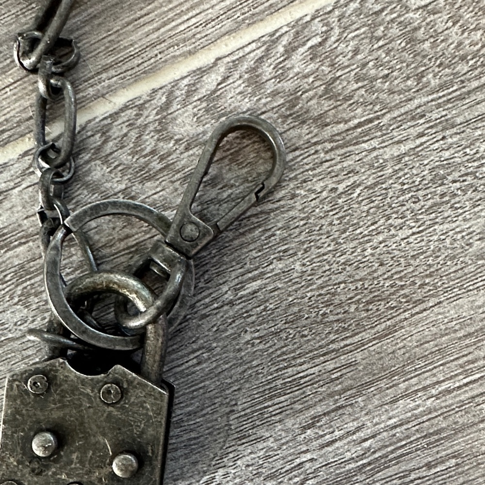 We the free silver Lock and Key Chain - Picture 7 of 10